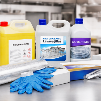 Pack Cocina Profesional (Desengrase + Lavavajillas + Film + Aluminio + Guantes)